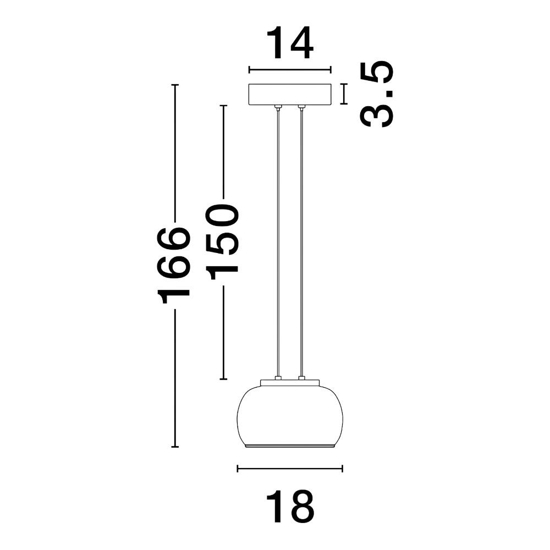 Lampada a sospensione sfera vetro fume led 9w 3000k per isola cucina