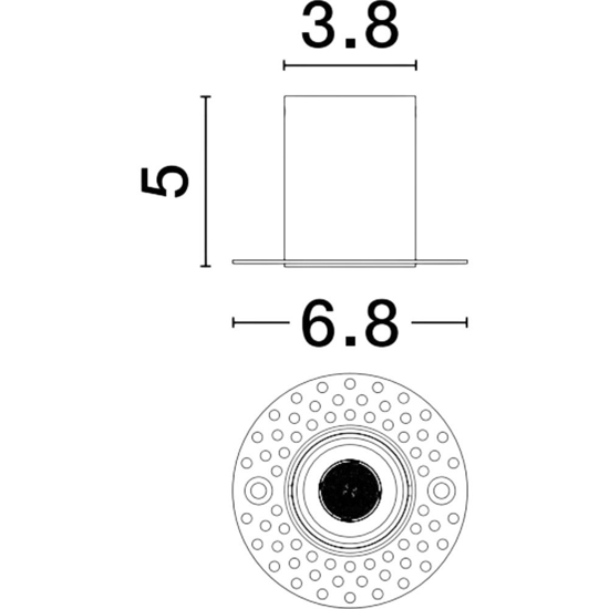 Faretto incasso tondo bianco per cartongesso 3w 3000k ottica 36