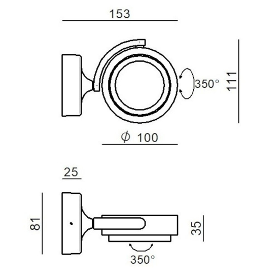 Faretto da soffitto led 11w linea light eta bianco orientabile