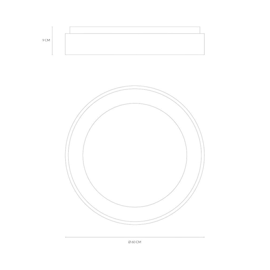 Plafoniera inner-r 60 rotonda bianca led 50w 3000k 4000k dimmerabile vivida