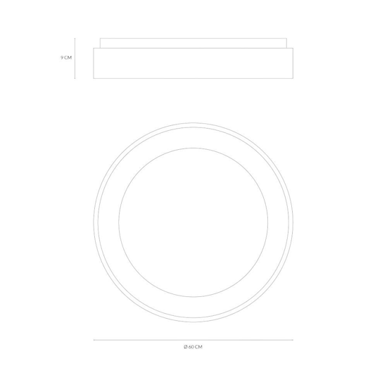 Plafoniera inner-r 60 sabbia led 50w 3000k 4000k dimmerabile vivida