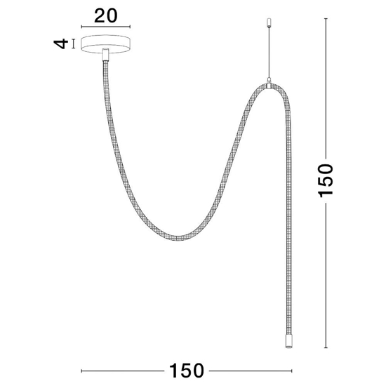 Lampada a sospensione tubo di silincone led 33w 3000k dimmerabile