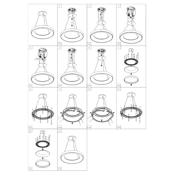 Lampadario nero a sospensione vivida inner-r 60 led 50w 3000k 4000k dimmerabile