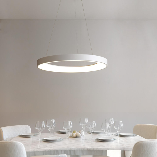 Lampadario vivida a sospensione inner-r 80 bianco led 80w 3000k 4000k dimmerabile