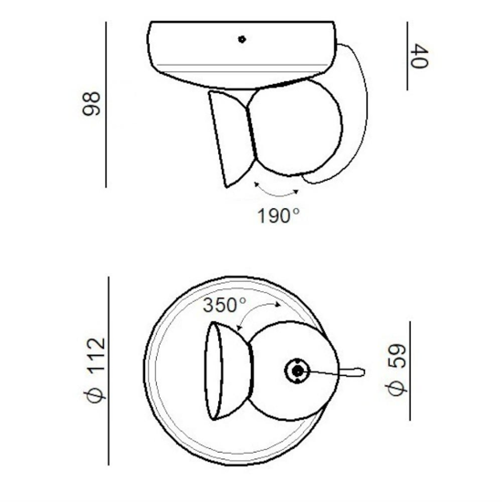 Applique da comodino orientabile linea light duck le 3000k bianca