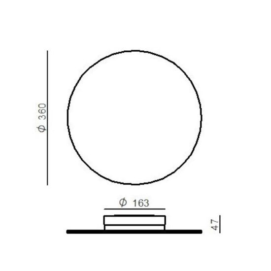 Plafoniera led 3000k linea light gemini nera tonda