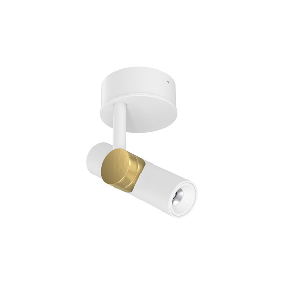 Faretto da soffitto orientabile linea light goose bianco e oro