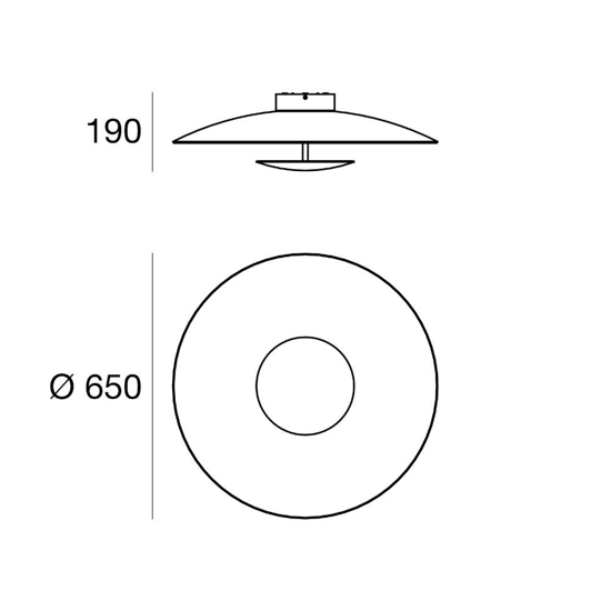 Plafoniera led 3000k linea light horizon bianca tonda