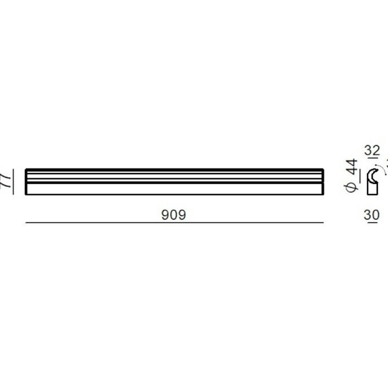 Linea light halfpipe 2 applique led 3000k bianca 90cm