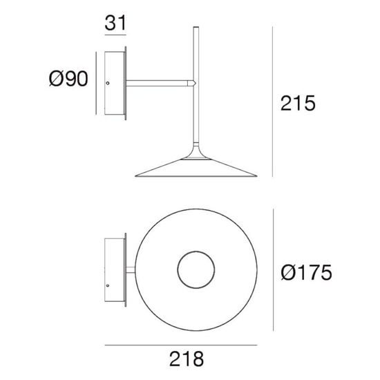 Applique da comodino poe led 3000k nera moderna