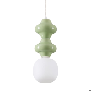 Lampada sospensione ceramica verde pastello design moderna