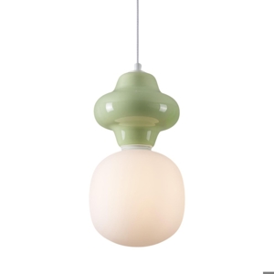 Lampada a sospensione di ceramica verde pastello moderna