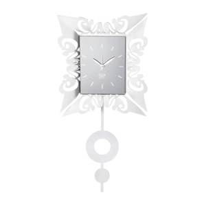 Orologio con pendolo da parete moderno quadrato bianco