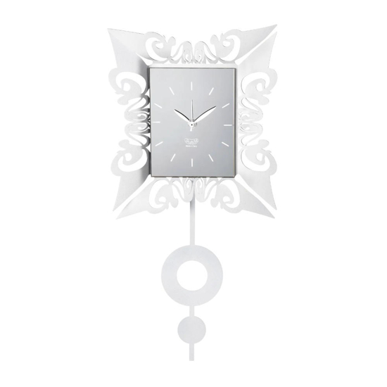 Orologio con pendolo da parete moderno quadrato bianco