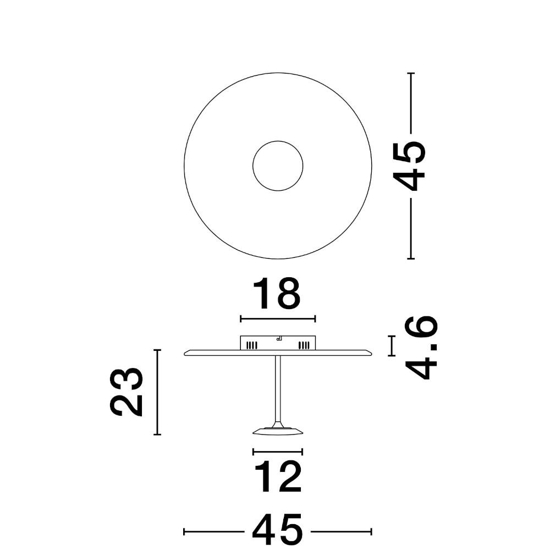 Plafoniera moderna nina bianca led 15w 3000k dimmerabile