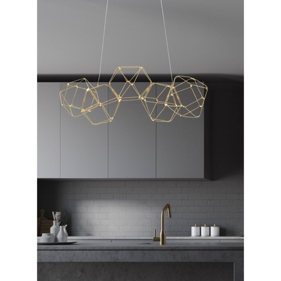 Lampadario costellazione oro led 22w 3000k design moderno