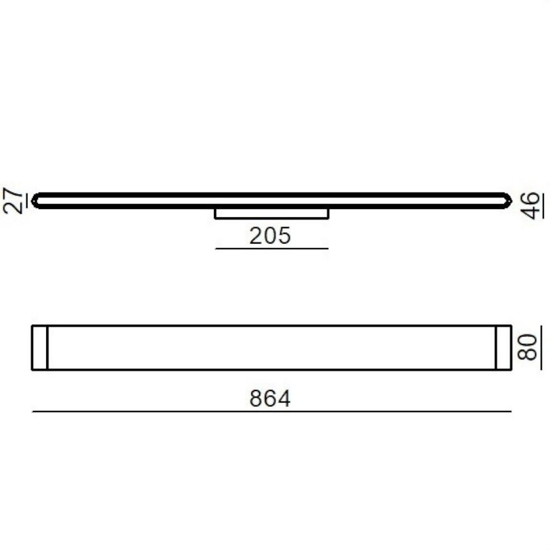 Applique led 3000k moderna bianca linea light satori 86cm