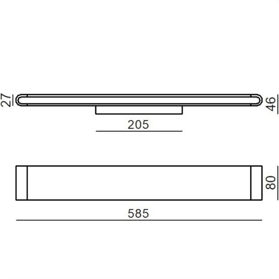 Applique moderna led 27w 3000k 58cm bianca linea light satori