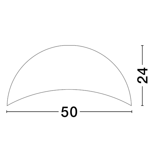 Plafoniera opi cupola 50cm semisfera bianca moderna