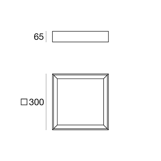 Plafoniera led 3000k nera linea light tara ip40