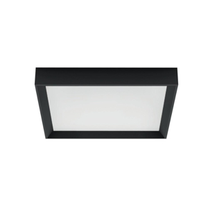 Plafoniera led 3000k quadrata nera ip40 tara linea light