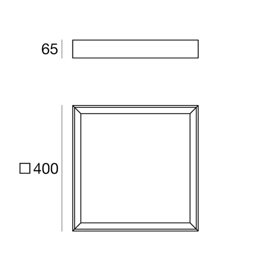 Plafoniera led 3000k quadrata nera ip40 tara linea light