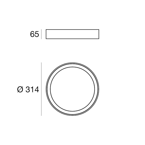 Tara linea light plafoniera tonda led 3000k nero ip40