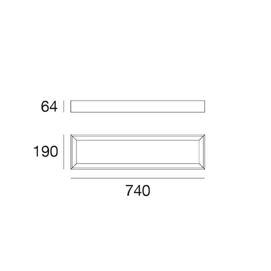 Linea light tara plafoniera led 3000k nera 74cm