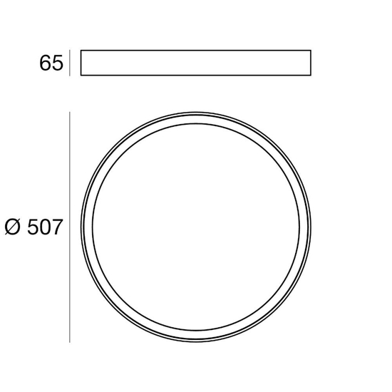 Linea light tara plafoniera led 3000k nera 50cm ip40