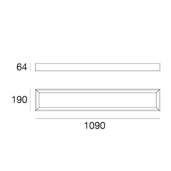 Tara linea light plafoniera led 3000k nera ip40 rettangolare