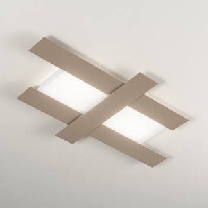 Gea luce doha plafoniera led 50w 3000k moderna tortora