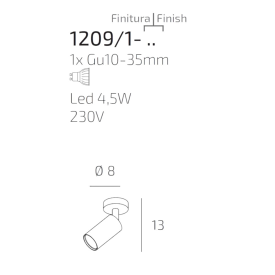 Faretto toplight led orientabile cilindro sabbia