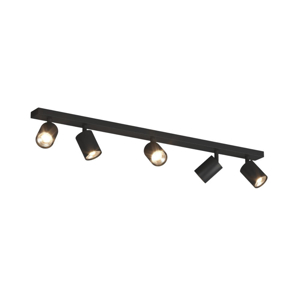 Toplight plafoniera per cucina moderna nera 5 luci orientabili