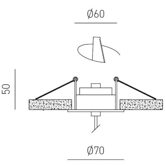 Lampada a sospensione sfera nera da incasso guya gea luce led 3000k