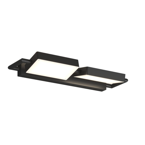 Applique toplight 2 luci orientabili nera led 38w 3000k 4000k