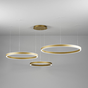 Lampadario con 3 cerchi design criseide oro gea luce