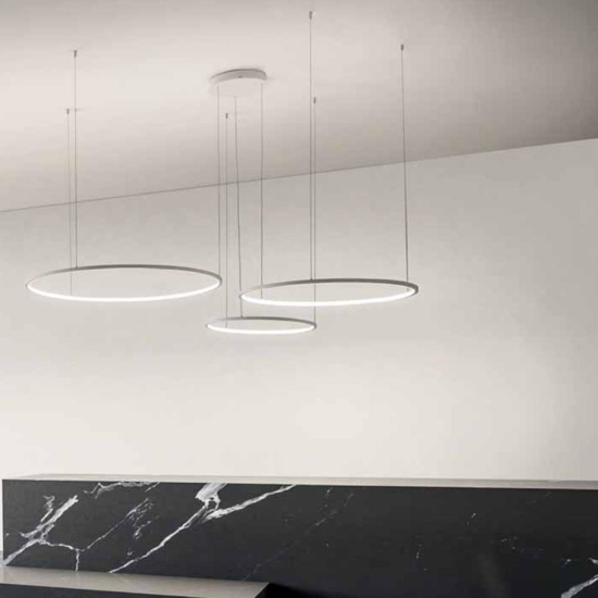 Lampadario 3 cerchi moderno led erika s-3d gea luce l