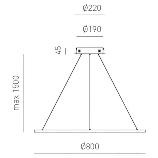 Lampadario led 48w 3000k erika s-g gea luce cerchio