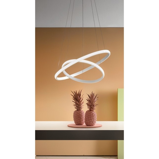 Lampadario iole s2 bianco gea luce cerchi led 40w 3000k