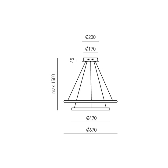 Lampadario iole s2 bianco gea luce cerchi led 40w 3000k