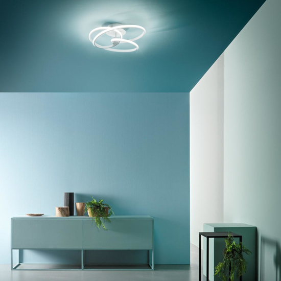 Plafoniera diva bianca gea luce design moderna led 42w 3000k