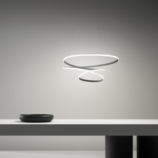 Lampadario diva sg titanio di gea luce design led 47w 3000k