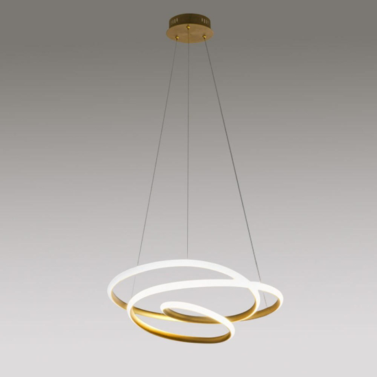 Lampadario diva sp oro gea luce spirale led 39w 3000k