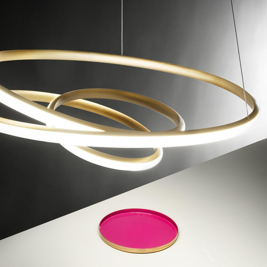 Lampadario diva sp oro gea luce spirale led 39w 3000k