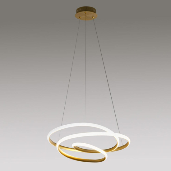 Lampadario diva s-s oro gea luce 80w 3000k per soggiorno moderno