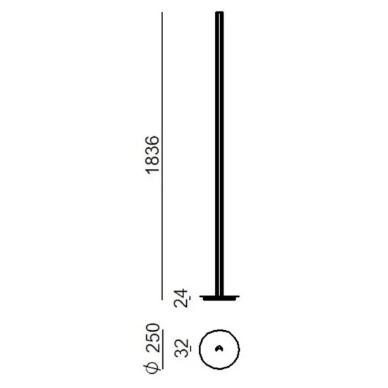 Piantana led 3000k alluminio linea light halfpipe