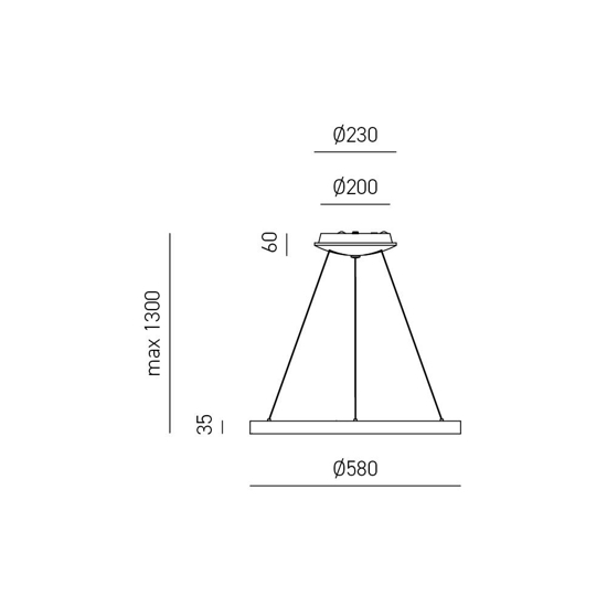 Lampadario krizia sm oro gea luce cerchio led 50w 3000k moderno