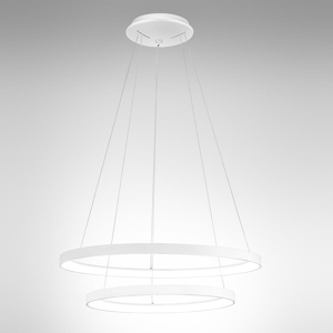 Lampadario krizia s2 gea luce bianco moderno 2 cerchi led