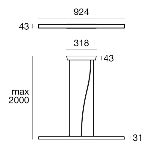 Lira linea light lampadario moderno nero per tavolo led