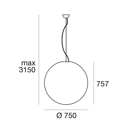 Lampada a sospensione sfera 75 cm linea light oh! ip65